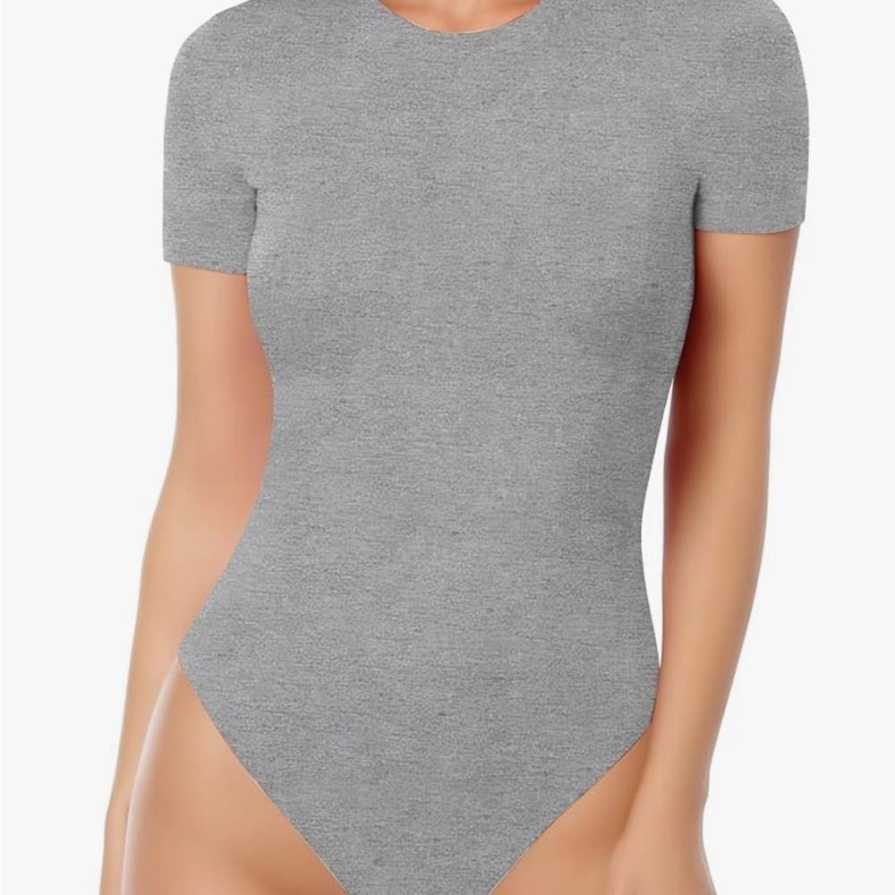 MangoPop Gray Women's Short Sleeve Bodysuit